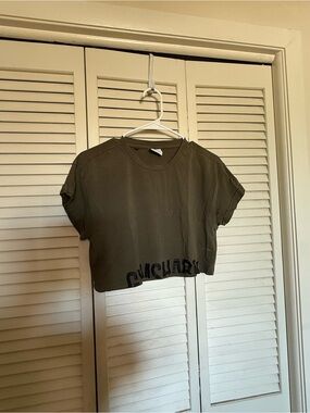 Gymshark Olive Cropped Logo Tee